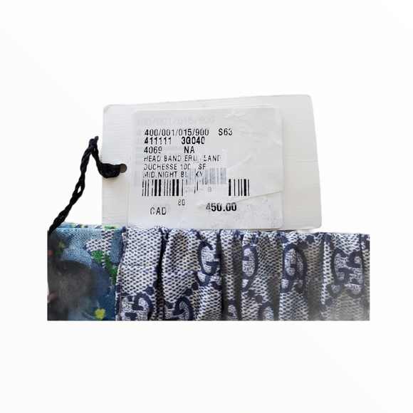 GUCCI SILK MONOGRAM BLOOMS PRINT HEADBAND - Picture 5 of 9